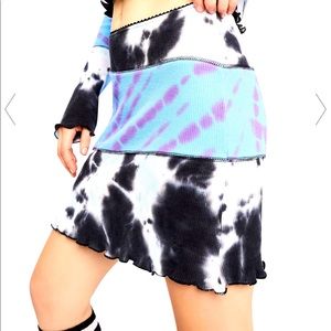 There’ll be Snow tie die patchwork skirt